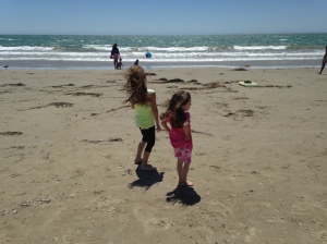 Boo and Bebs enjoying the beach on California's Central Coast.